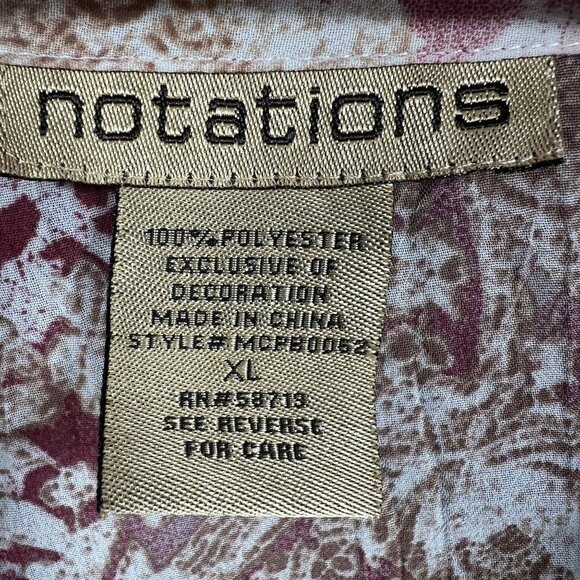 Vintage Notations Womens XL Sheer Chiffon Ruffled Crinkle Boho Button Up Blouse - Picture 14 of 15